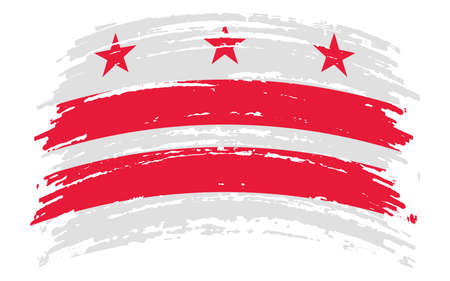 District of Columbia USA - Washington, DC flag in grunge brush stroke, vector imageのイラスト素材