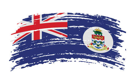 Cayman Islands flag in grunge brush stroke, vector imageのイラスト素材