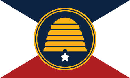 Commemorative flag of Utah in real proportions and colors, vector imageのイラスト素材