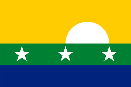 Nueva Esparta Island flag in real proportions and colors, vectorのイラスト素材