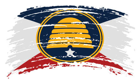 Commemorative flag of Utah in real proportions and colors, vectorのイラスト素材