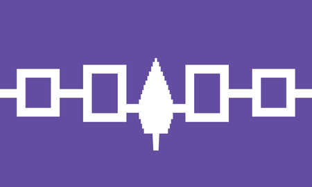 Iroquois Confederacy Haudenosaunee flag in real proportions and colors, vector imageのイラスト素材