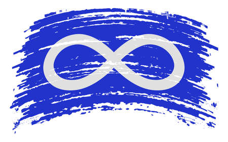 Metis flag blue flag in grunge brush stroke, vector imageのイラスト素材