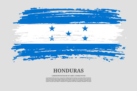 Honduras flag with brush stroke effect and information text poster, vectorのイラスト素材