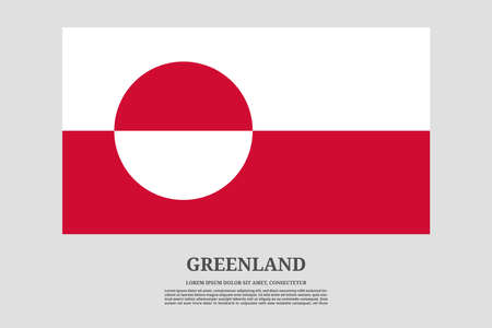 Greenland flag and information text poster, vectorのイラスト素材