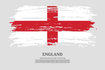 England flag with brush stroke effect and information text poster, vector backgroundのイラスト素材