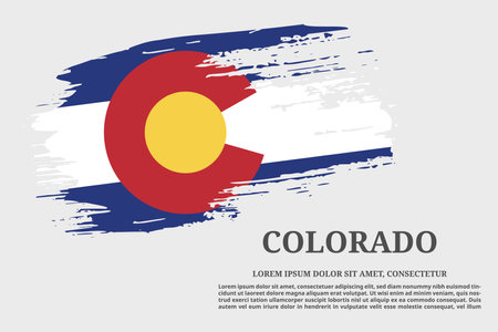 Colorado US flag grunge brush and text poster, vectorのイラスト素材