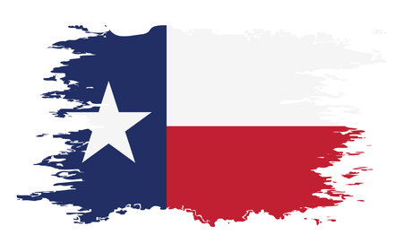 Texas US flag grunge brush color image, vectorのイラスト素材