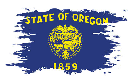 Oregon US flag grunge brush color image, vectorのイラスト素材