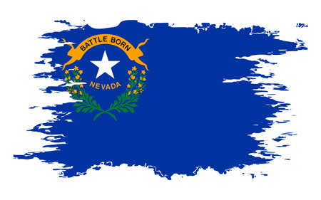 Nevada US flag grunge brush color image, vectorのイラスト素材