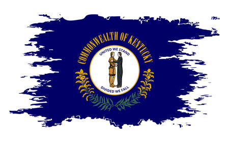 Kentucky US flag grunge brush color image, vectorのイラスト素材