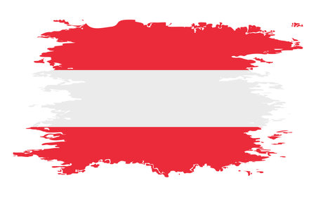 Austria flag grunge brush color image, vectorのイラスト素材