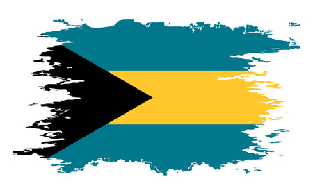 Bahamas flag grunge brush color image, vectorのイラスト素材