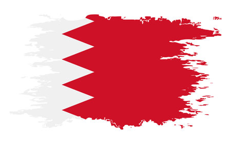 Bahrain flag grunge brush color image, vectorのイラスト素材