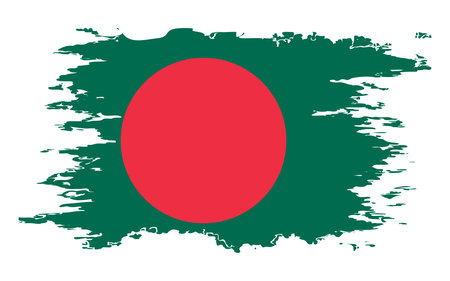 Bangladesh flag grunge brush color image, vectorのイラスト素材