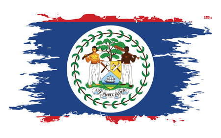 Belize flag grunge brush color image, vectorのイラスト素材
