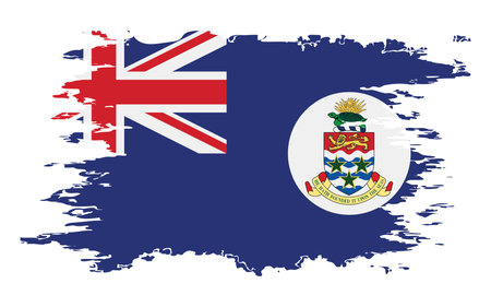 Cayman Islands flag grunge brush color image, vectorのイラスト素材