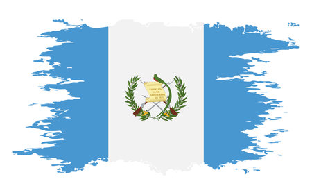 Guatemala flag grunge brush color image, vectorのイラスト素材