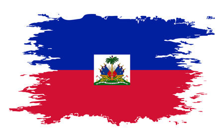 Haiti flag grunge brush color image, vectorのイラスト素材
