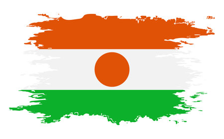 Niger flag grunge brush color image, vectorのイラスト素材