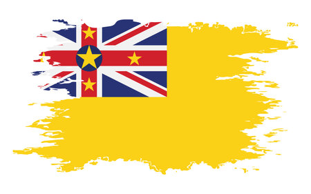 Niue flag grunge brush color image, vectorのイラスト素材