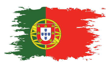 Portugal flag grunge brush color image, vectorのイラスト素材