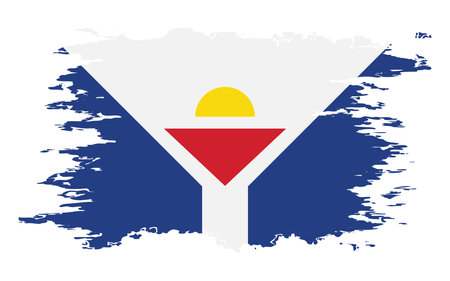 Saint Martin flag grunge brush color image, vectorのイラスト素材