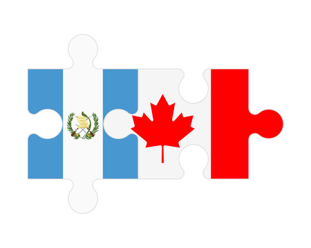 Connected puzzle of flags of Guatemala and Canada, vectorのイラスト素材