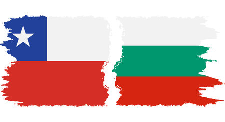 Bulgaria and Chile grunge flags connection, vectorのイラスト素材