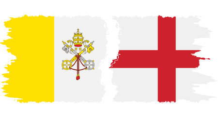 England and Vatican grunge flags connection, vectorのイラスト素材