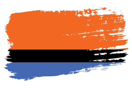 Chagos Islands flag, wide brush stroke on transparent background, vector.のイラスト素材
