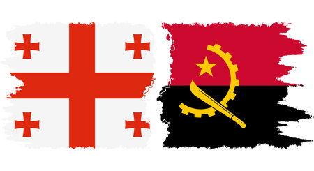 Angola and Georgia grunge flags connection, vectorのイラスト素材