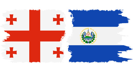 El Salvador and Georgia grunge flags connection, vectorのイラスト素材