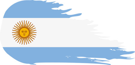 Argentina comet flag fly, grunge brush vectorのイラスト素材
