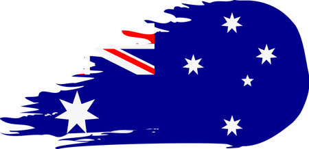 Australia comet flag fly, grunge brush vectorのイラスト素材
