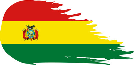 Bolivia comet flag fly, grunge brush vectorのイラスト素材
