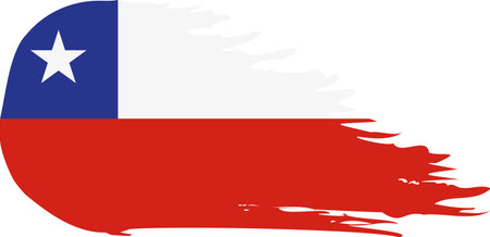 Chile comet flag fly, grunge brush vectorのイラスト素材