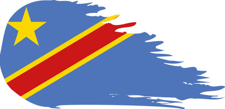Democratic Republic of Congo comet flag fly, grunge brush vectorのイラスト素材
