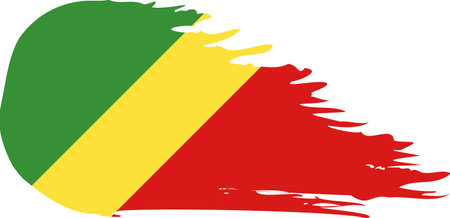 Republic of Congo comet flag fly, grunge brush vectorのイラスト素材