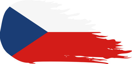 Czech Republic comet flag fly, grunge brush vectorのイラスト素材