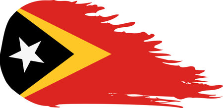 Timor-Leste comet flag fly, grunge brush vectorのイラスト素材