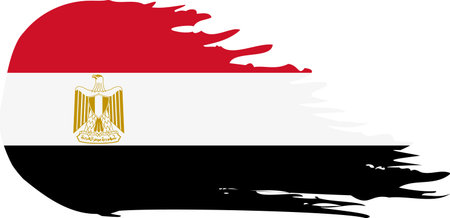 Egypt comet flag fly, grunge brush vectorのイラスト素材
