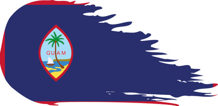 Guam comet flag fly, grunge brush vectorのイラスト素材