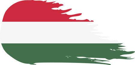 Hungary comet flag fly, grunge brush vectorのイラスト素材