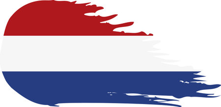 Netherlands comet flag fly, grunge brush vectorのイラスト素材