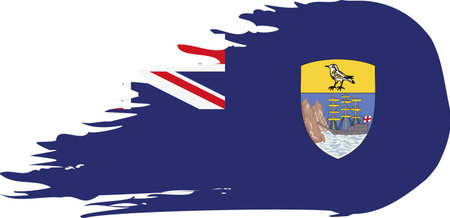 Saint Helena comet flag fly, grunge brush vectorのイラスト素材