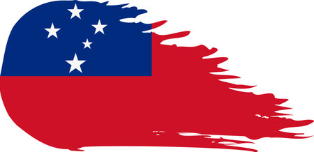 Samoa comet flag fly, grunge brush vectorのイラスト素材