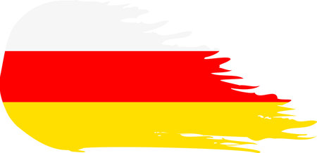 South Ossetia comet flag fly, grunge brush vectorのイラスト素材