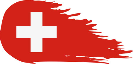 Switzerland comet flag fly, grunge brush vectorのイラスト素材