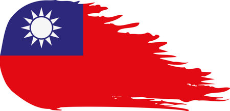 Taiwan comet flag fly, grunge brush vectorのイラスト素材